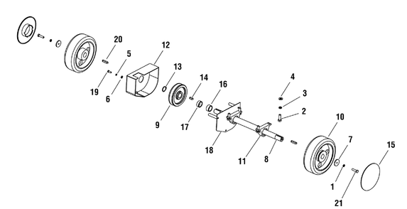 Rear Wheel Group (80003335) Diagram and Parts List for 866057-EX20-S  Briggs and Stratton Saw